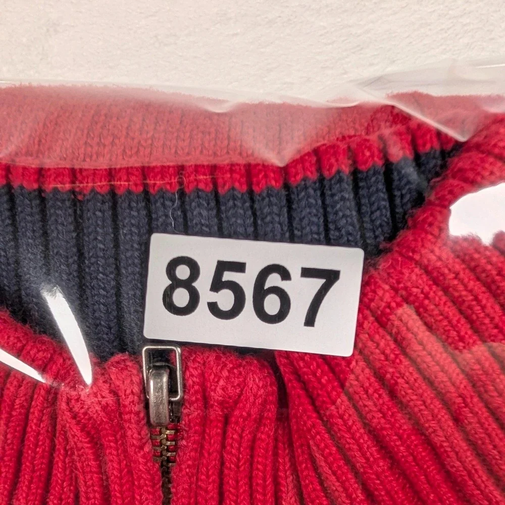 Polo Ralph Lauren Sweater Mens XL Red‎ 1/4 Zip Mock Neck Cotton Pullover Pony